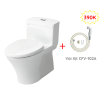 THÔNG SỐ KỸ THUẬT Kích thước và Tỷ lệ Depth 760mm Height 636mm Width 380mm Bàn cầu một khối Công nghệ men sứ Aqua Ceramic giúp bề mặt sáng bóng, không bám cặn, bám bẩn Hai mức xả tiết kiệm nước 6.5L/ 4.5L (xả đại/ xả tiểu) Hệ thống xả hiệu ứng siphon, xả bay mọi chất bẩn Nắp đóng êm không gây tiếng động khó chịu Sản phẩm có màu trắng Kích thước: 380 x 760 x 636 (mm)