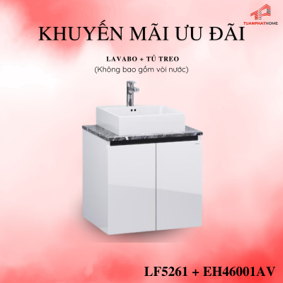 Lavabo + Tủ treo – LF5261 + EH46001AV tại tuấn phát hậu giang